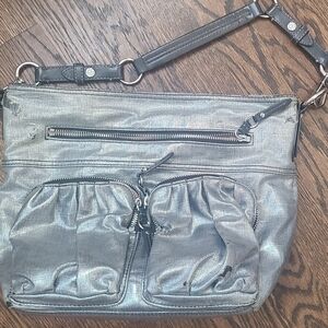 MZ Wallace Metallic Silver Shoulder Bag